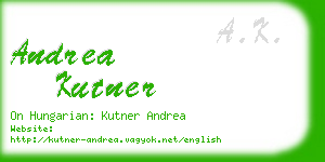 andrea kutner business card